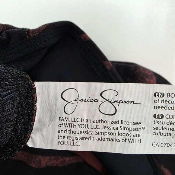 Jessica Simpson Women's Tummy Control Bermuda Short Small Black Mystic Zebra - Picture 6 of 14